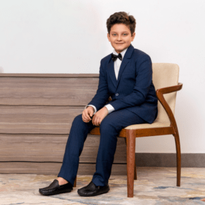 Boys Blue Color Slim Fit Blazer
